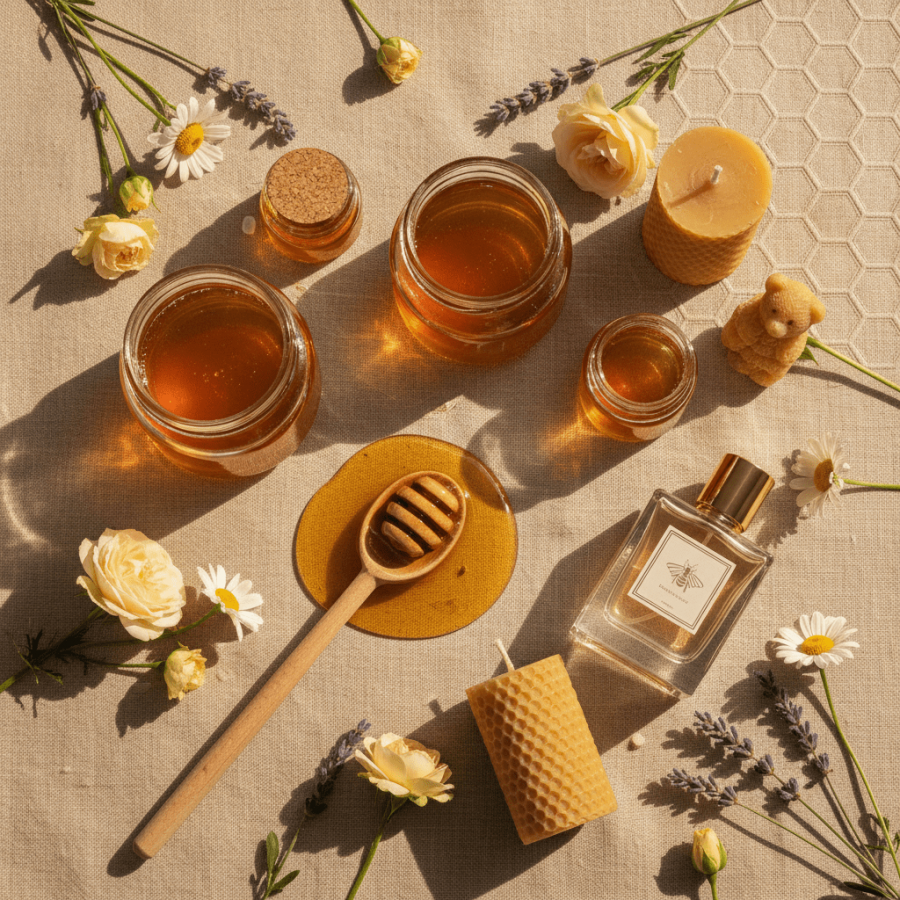 freepik__photorealistic-flatlay-of-honey-jars-golden-honey-__51549